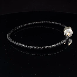Pulsera de Plata 925 Hilos Tejido Negro