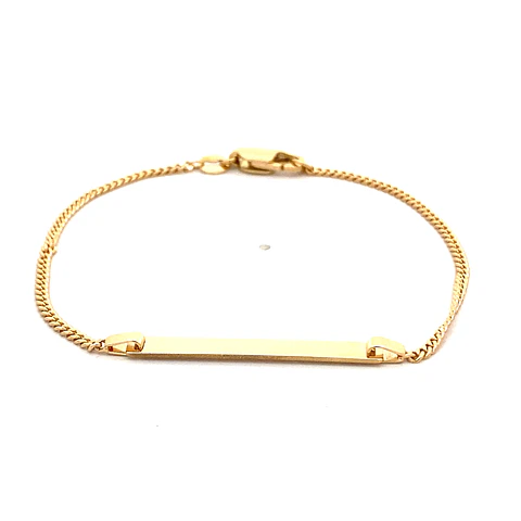 Pulsera de Oro Rosado 18K Grommet con Placa 