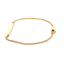 Pulsera de Oro Rosado 18K Grommet con Placa 