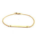 Pulsera de Oro Rosado 18K Grommet con Placa