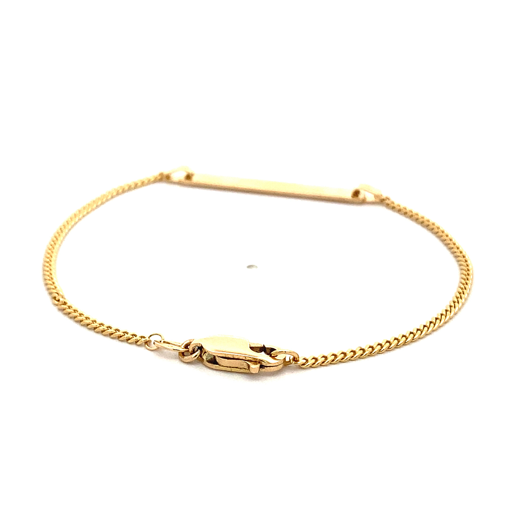 Pulsera de Oro Rosado 18K Grommet con Placa