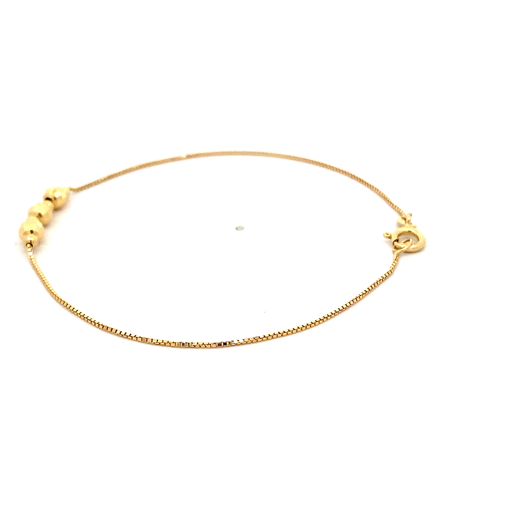 Pulsera de Oro Amarillo 18K Veneciana con Esferas Diamantadas