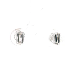 Aros Cuadrados en Oro Blanco 18K con Diamante Natural 0.43 ct
