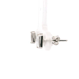 Aros Cuadrados en Oro Blanco 18K con Diamante Natural 0.43 ct