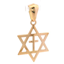 Colgante de Oro Rosado 18K Religiosa Estrella