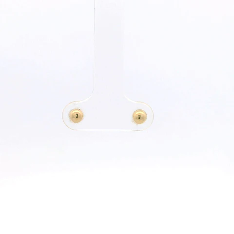 Aros de Oro Amarillo 18K Esferas con Cierre Mariposa