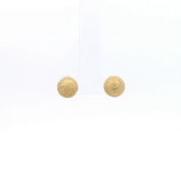 Aros de Oro Amarillo 18K Esfera Matiada con Cierre Mariposa