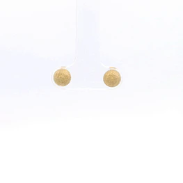Aros de Oro Amarillo 18K Esfera Matiada con Cierre Mariposa