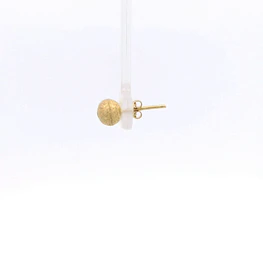 Aros de Oro Amarillo 18K Esfera Matiada con Cierre Mariposa