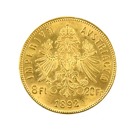 Moneda de Oro Austria 8 Florines / 20 Francos 1892 – Francisco José I