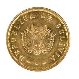 Moneda de Oro Bolivia 20 Bolivianos 1952 (G. Busch) – “Independencia Económica”