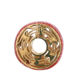 Colgante de Oro Amarillo 18K Circular Calado Rojo
