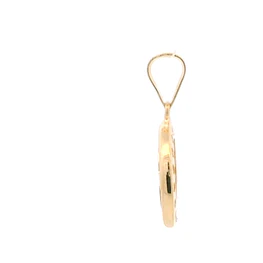 Colgante de Oro Amarillo 18K Circular Letra R con Micro Piedras
