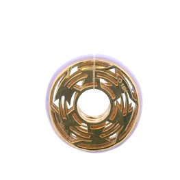 Colgante de Oro Amarillo 18K Circular Calado Morado