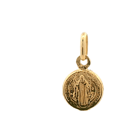 Colgante de Oro Amarillo 18K Placa San Benito
