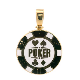 Colgante de Oro Amarillo 18K Circular Ficha de Póker