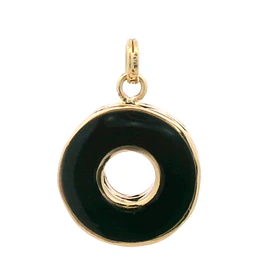 Colgante de Oro Amarillo 18K Circular Calado Negro