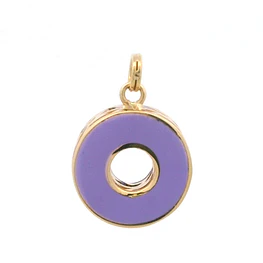 Colgante de Oro Amarillo 18K Circular Calado Morado