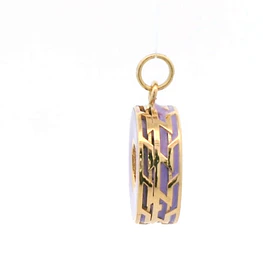 Colgante de Oro Amarillo 18K Circular Calado Morado