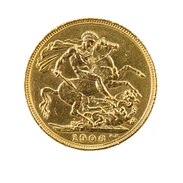 Soberano de Oro Británico (Eduardo VII, 1906)