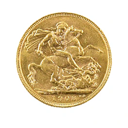 Soberano Británico de Oro de 1908 (Eduardo VII)