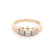 Anillo Cintillo en Oro 14K con 3 Diamantes Naturales