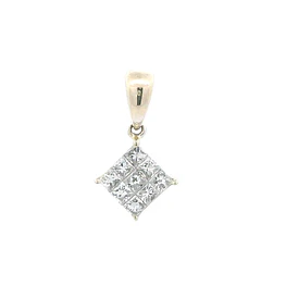 Colgante de Oro 18K Cuadrado con 9 Diamantes Naturales y Valier