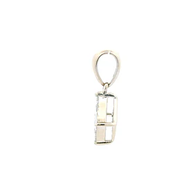 Colgante de Oro 18K Cuadrado con 9 Diamantes Naturales y Valier