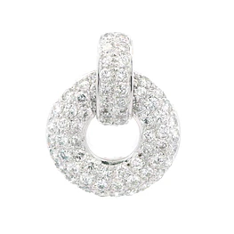 Colgante de Oro 18K Circular Rodinado con 138 Diamantes Naturales y Valier
