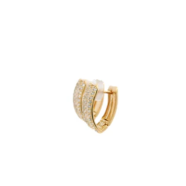 Aros de Oro Amarillo 18K Ondulados con 194 Diamantes Naturales
