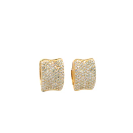 Aros de Oro Amarillo 18K Ondulados con 194 Diamantes Naturales