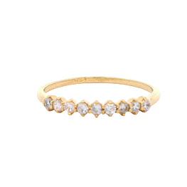 Anillo de Oro Amarillo 18K Cintillo con Micropiedras Incoloras