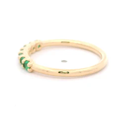 Anillo De Oro Amarillo 18K Cintillo Con Esmeraldas
