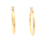 Aros de Oro Amarillo 18K Tubular con Tallados