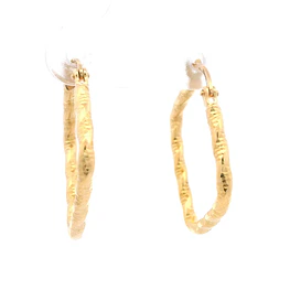 Aros de Oro Amarillo 18K Entorchados Cuadrados