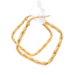 Aros de Oro Amarillo 18K Entorchados Cuadrados