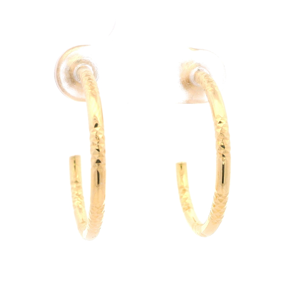 Aros de Oro Amarillo 18K Tubular con Tallados