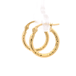 Aros de Oro Amarillo 18K Tubular con Tallados