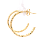 Aros de Oro Amarillo 18K Tubular con Tallados