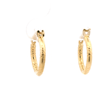 Aros de Oro Amarillo 18K Tubular con Tallados