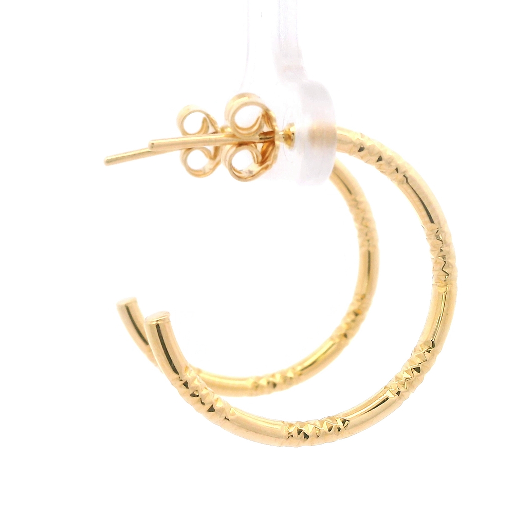 Aros de Oro Amarillo 18K Tubular con Tallados