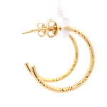 Aros de Oro Amarillo 18K Tubular con Tallados