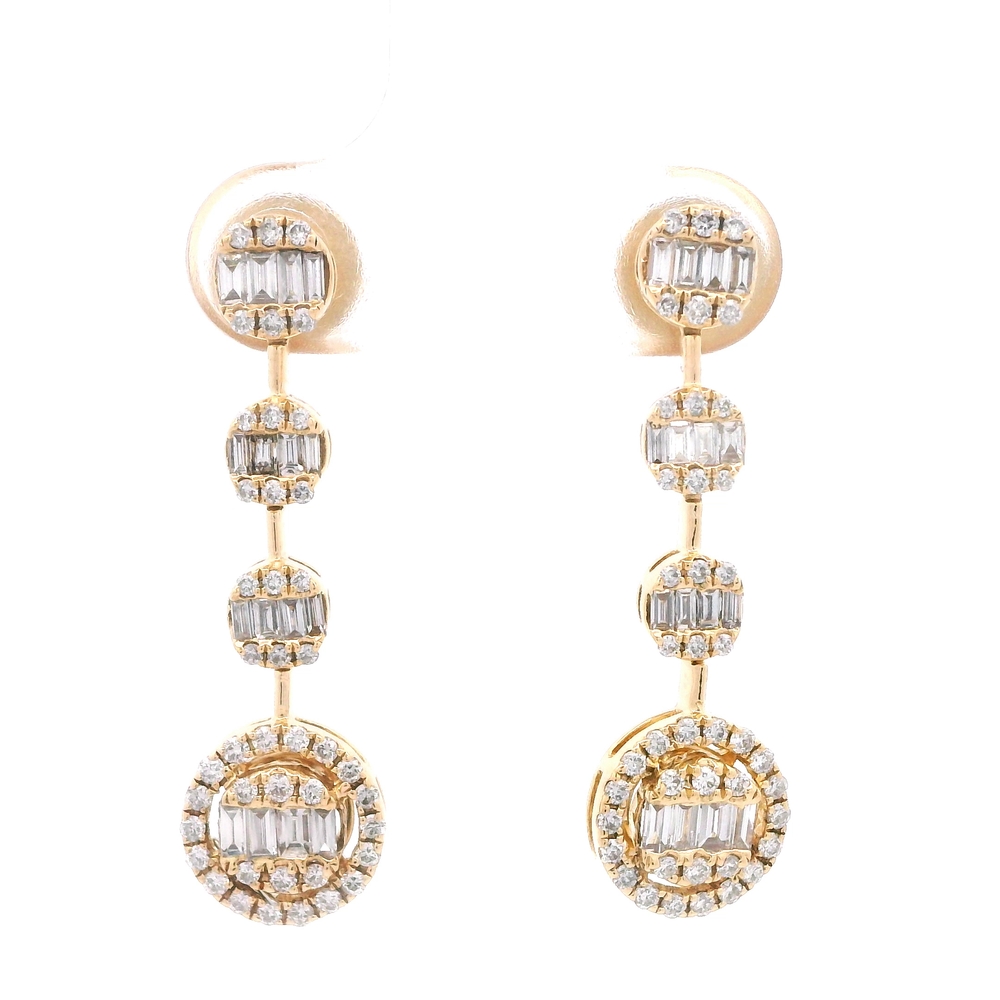 Par de Aros Oro Amarillo Diamantes