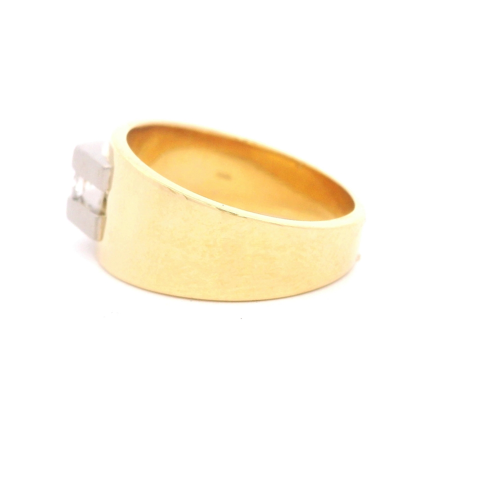 Anillo Tuerca Dos Oros 18K con Diamante Natural