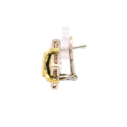 Aros Geométricos Bicolor de Oro 18K con 18 Diamantes Naturales