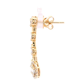 Aros de Oro Amarillo 14K Articulados Chaton Circular con 116 Diamantes Naturales