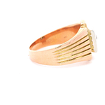 Anillo Sello Dos Oros 18K con Diamante Natural