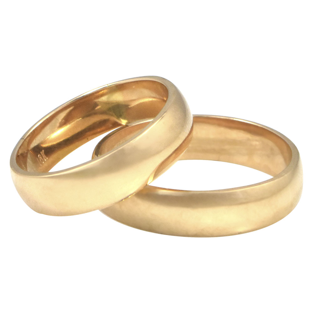 Argollas de Matrimonio Horizonte Media Caña Oro 18k 4mm