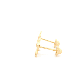 Aros De Oro Amarillo 18K Mariposa Con Micropiedras Incoloras Para Bebé