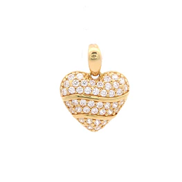 Colgante de Oro Amarillo 18K Corazón con Micropiedras